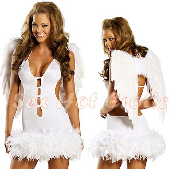 New Holloween Party SEXY & HOT Angel Women Cosplay Dress Navy GIRL Costume Lingerie AD# 07