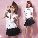 New SEXY & HOT Flight Attendant Stewardess Girl Cosplay Dress Cute women Costume Lingerie FA# 24