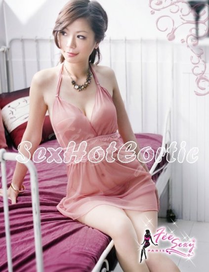 Fee Sexy High Quality Lace Satin backless Babydoll lingerie Women Lingerie Nightwear G string FS27