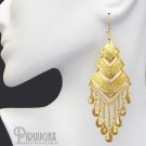 INCA PYRAMIDS Rich 18K Gold plated Chandelier Earrings