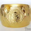 INCA SUN GOD Rich 18K Gold plated Embossed Bracelet Cuff