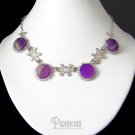 FESTIVITY Silver Purple Agate Necklace Silver