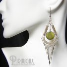 DEVOTION Green Agate Silver Chandelier Earrings