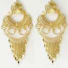 ANDEAN ELEGANCE ~24K Gold GP Coins Large Chandelier Earrings
