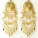 IMPERIAL BEAUTY ~ 24K Gold GP Coins Chandelier Earrings