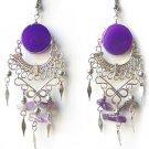 AMETHYST RAIN ~ LG PURPLE AGATE Gypsy Chandelier Earrings