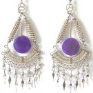 ANCESTORS ~ Purple Agate Silver Chandelier Earrings
