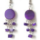 CARNIVAL ~ Purple Agate silver Mini Chandelier Earrings