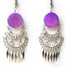 EGYPTIAN GODDESS~ LG PURPLE AGATE Gypsy Chandelier Earrings