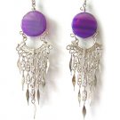 ENDLESS CHAIN ~ Long PURPLE AGATE Gypsy Chandelier Earrings