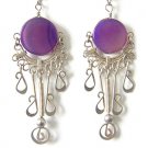 MUSE FAIRY ~ Purple Agate Silver Chandelier Earrings