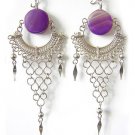 RHAPSODY ~ Purple Agate Silver Chandelier Earrings