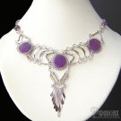 ESSENCE OF LOVE ~ Purple Agate & Amethyst Silver Chandelier Necklace