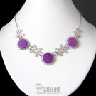 INHERITANCE TRILOGY ~ Purple Agate Silver Necklace Choker