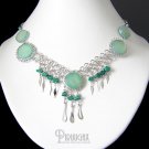 NATURE'S LULLABIES ~ Green Agate Silver Gypsy Necklace Choker