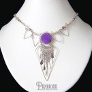 SOARING SPIRITS ~ Purple Agate Silver Chandelier Necklace