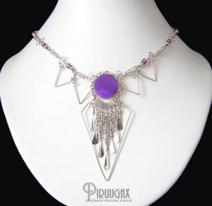 SOARING SPIRITS ~ Purple Agate Silver Chandelier Necklace