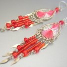 CUBA LIBRE ~  Hand Woven Hippie Thread Chandelier Earrings