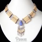 Tribal Ethnic handmade Sodalite Silver Bamboo Choker