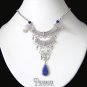 Gothic Solidate Lapis Lazuli Silver Dangle Necklace