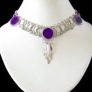 PURPLE SWING~ Silver Dangle Necklace Choker