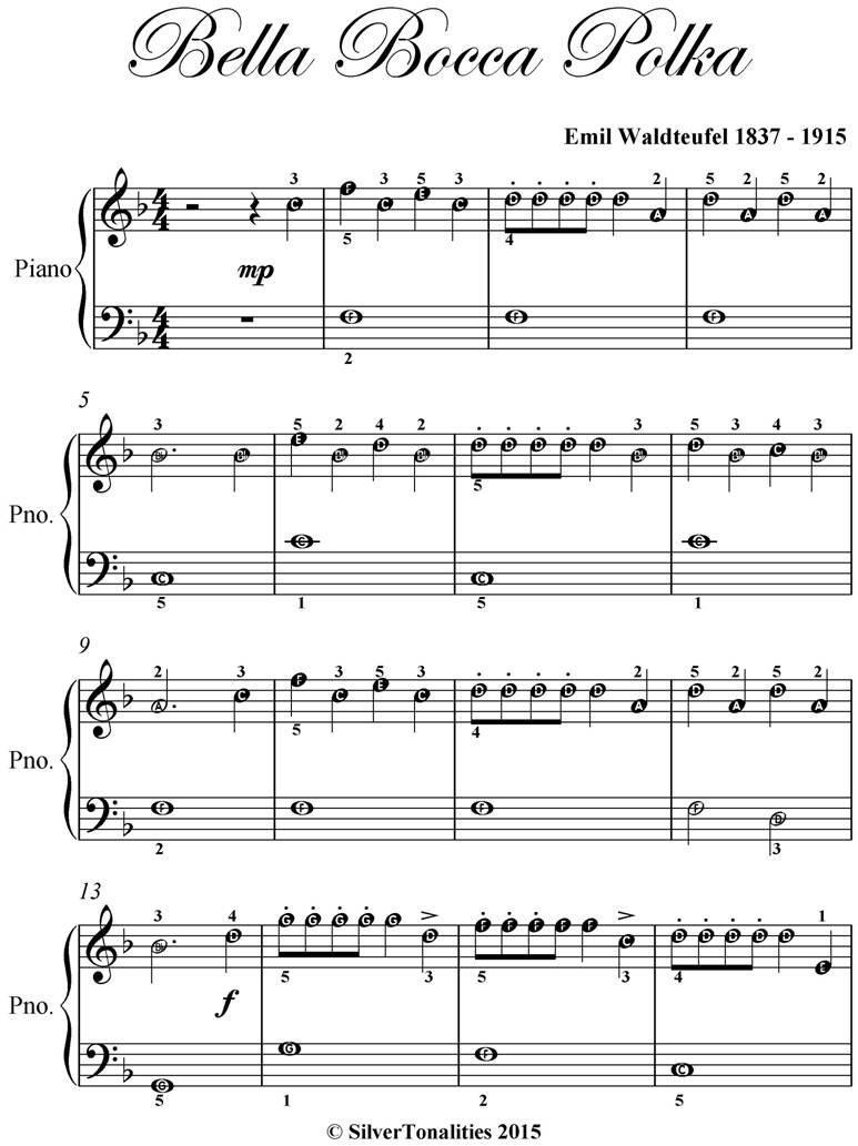 Bella Bocca Polka Easiest Piano Sheet Music PDF