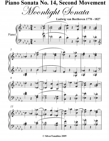 Moonlight Sonata 2nd Movement Sheet Music Pdf - roblox beethoven moonlight sonata