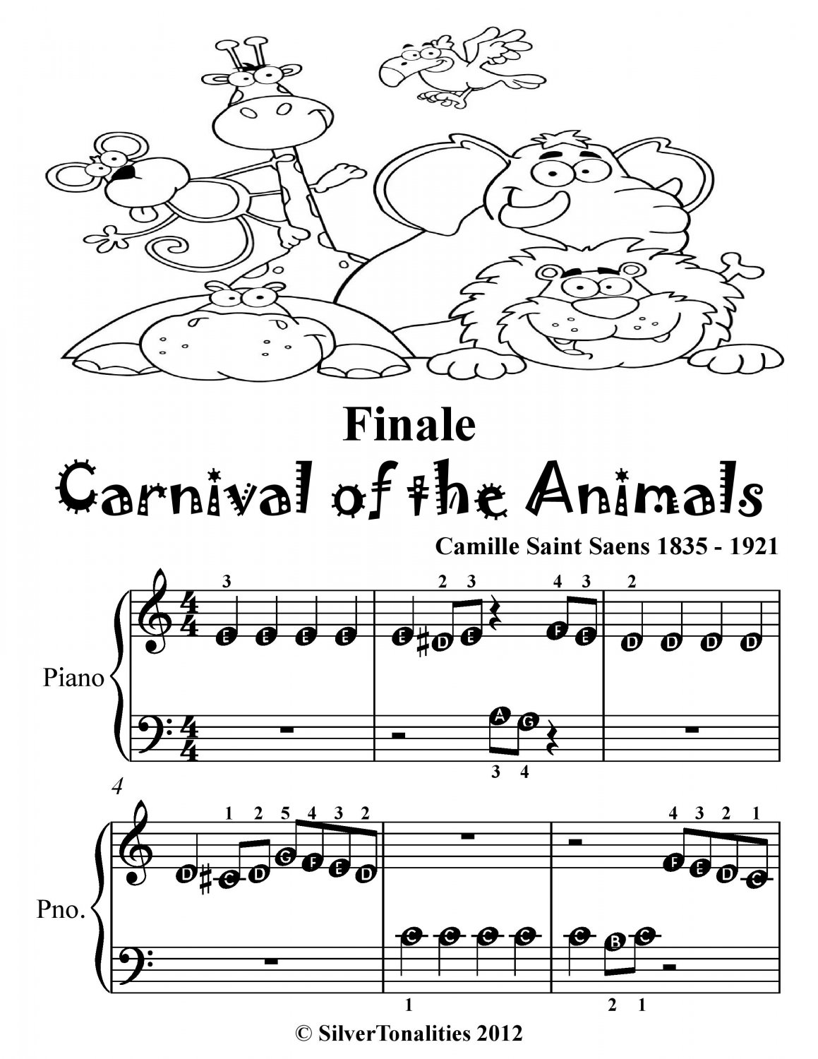 finale-carnival-of-the-animals-beginner-piano-sheet-music-tadpole