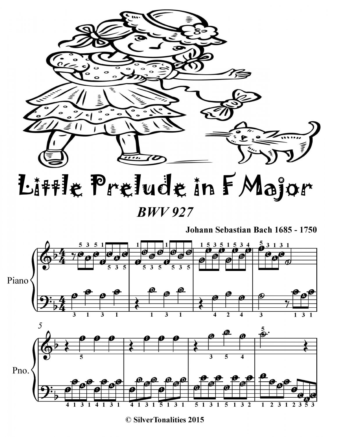 Little Prelude In F Major Bwv 927 Easiest Piano Sheet Music Tadpole