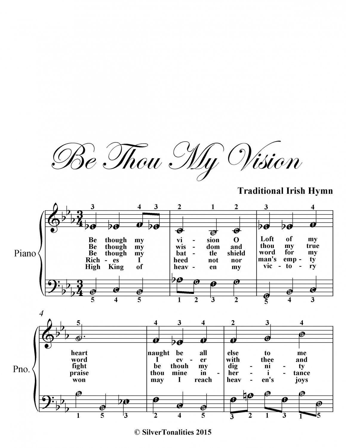 Be Thou My Vision Easy Piano Sheet Music PDF