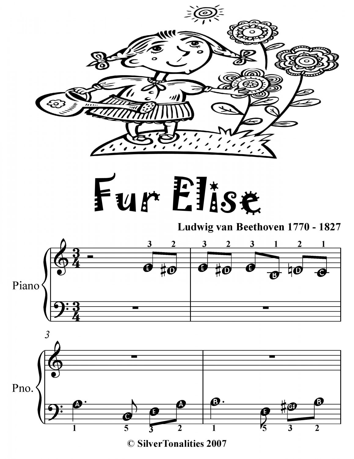 Fur Elise Piano Sheet Music For Beginners Pdf : EZ Play Für Elise