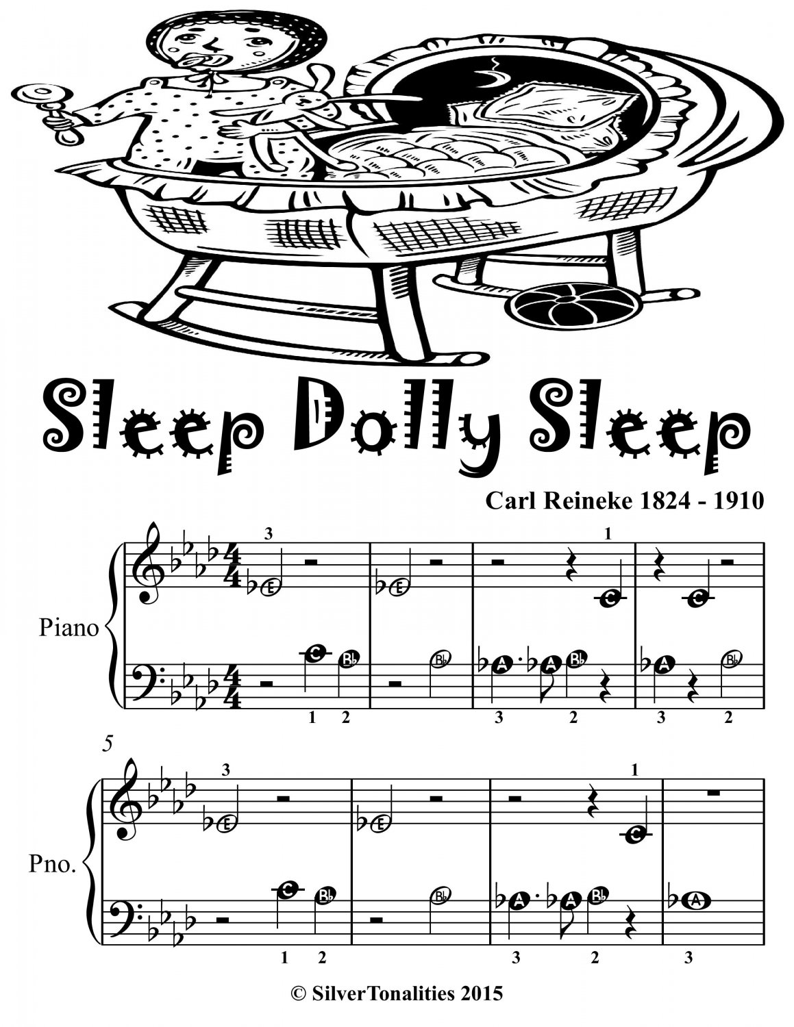 Sleep Dolly Sleep Beginner Piano Sheet Music Tadpole Edition PDF
