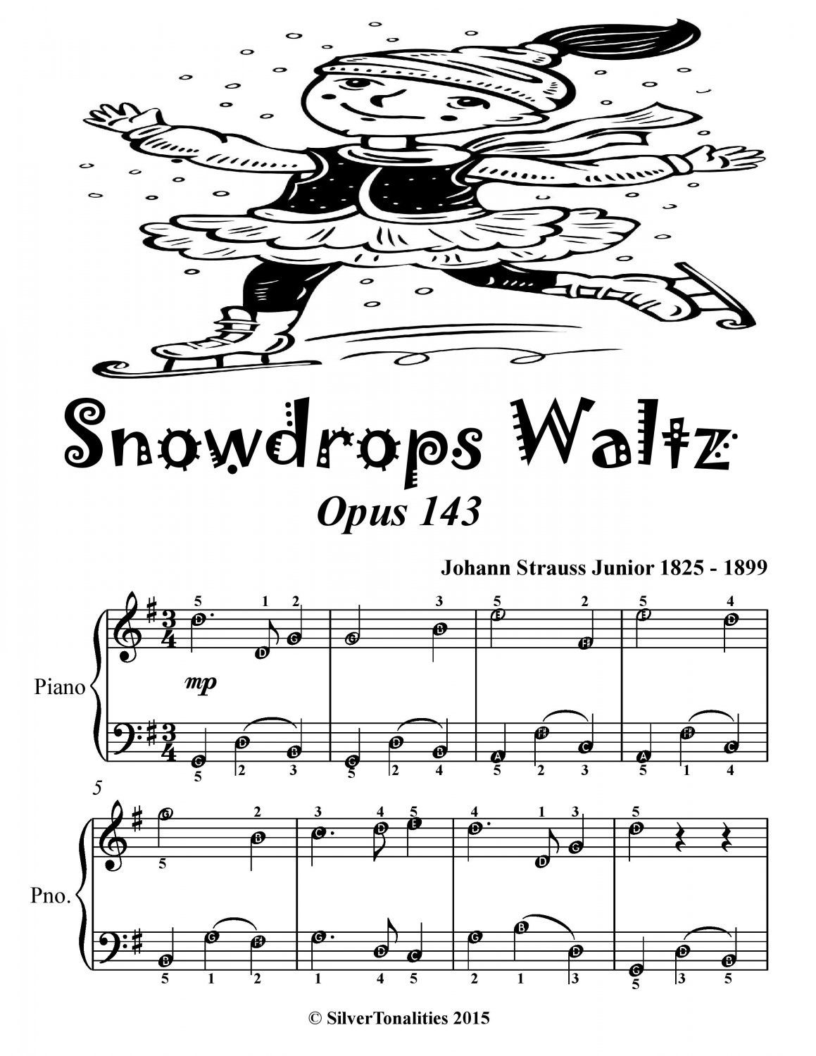 Snowdrops Waltz Opus 143 Easiest Piano Sheet Music Tadpole Edition PDF