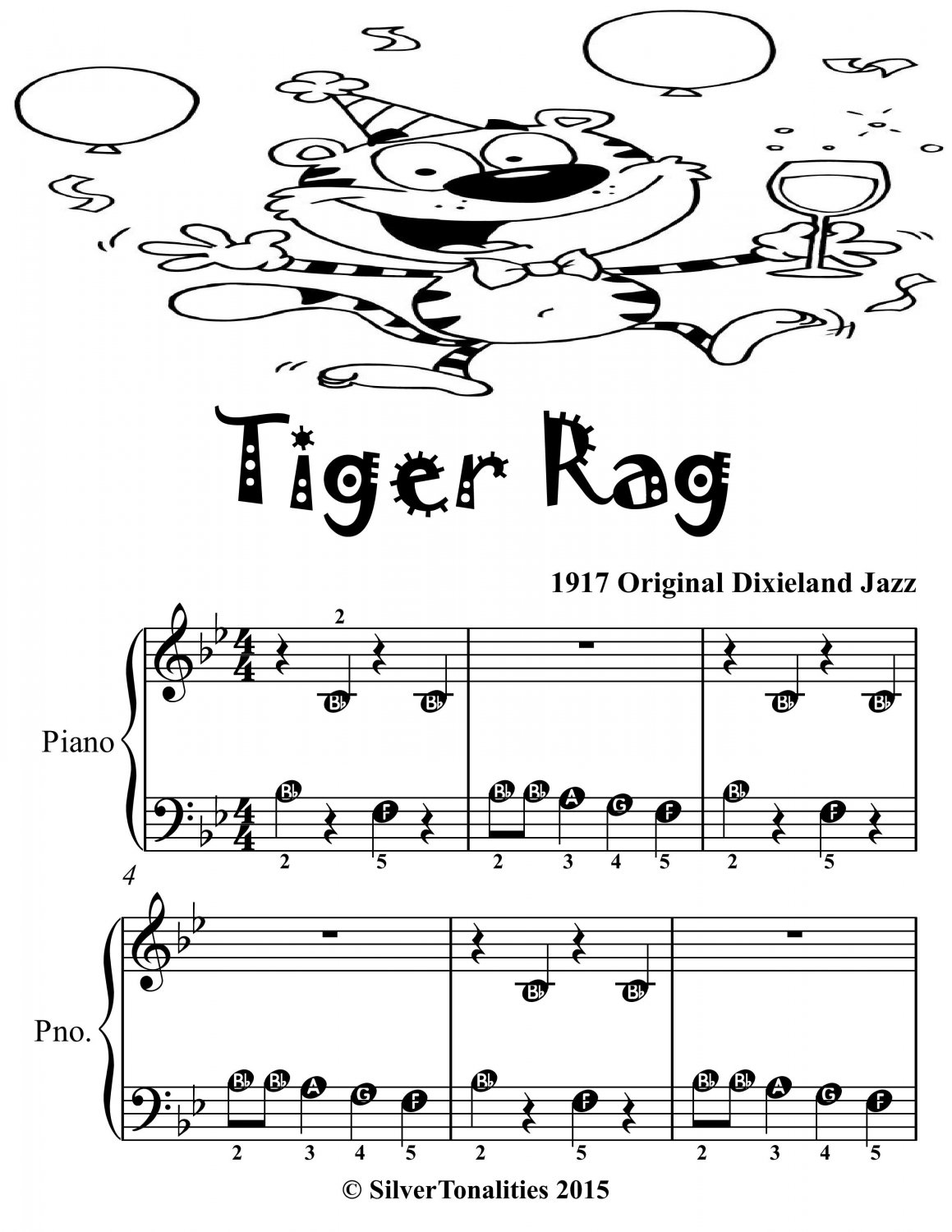 Tiger Rag Beginner Piano Sheet Music Tadpole Edition PDF