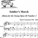 Soldier's March Album for the Young Opus 68 Number 2 Beginner Piano Sheet Music