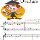 Academic Festival Overture Beginner Piano Sheet Music with Colored Notes