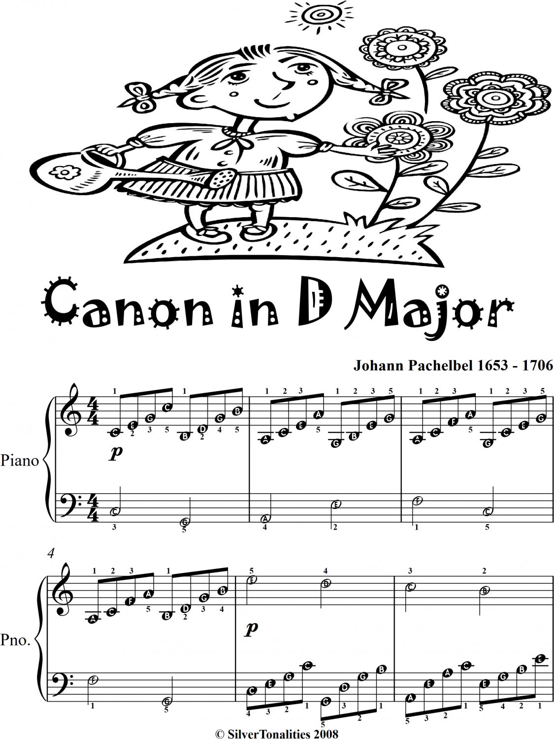 Canon in D Major Easy Piano Sheet Music 2nd Edition