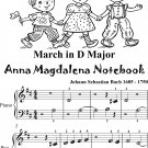 March In D Major Anna Magdalena Notebook Beginner Piano Sheet Music