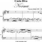 Casta Diva Norma Beginner Piano Sheet Music
