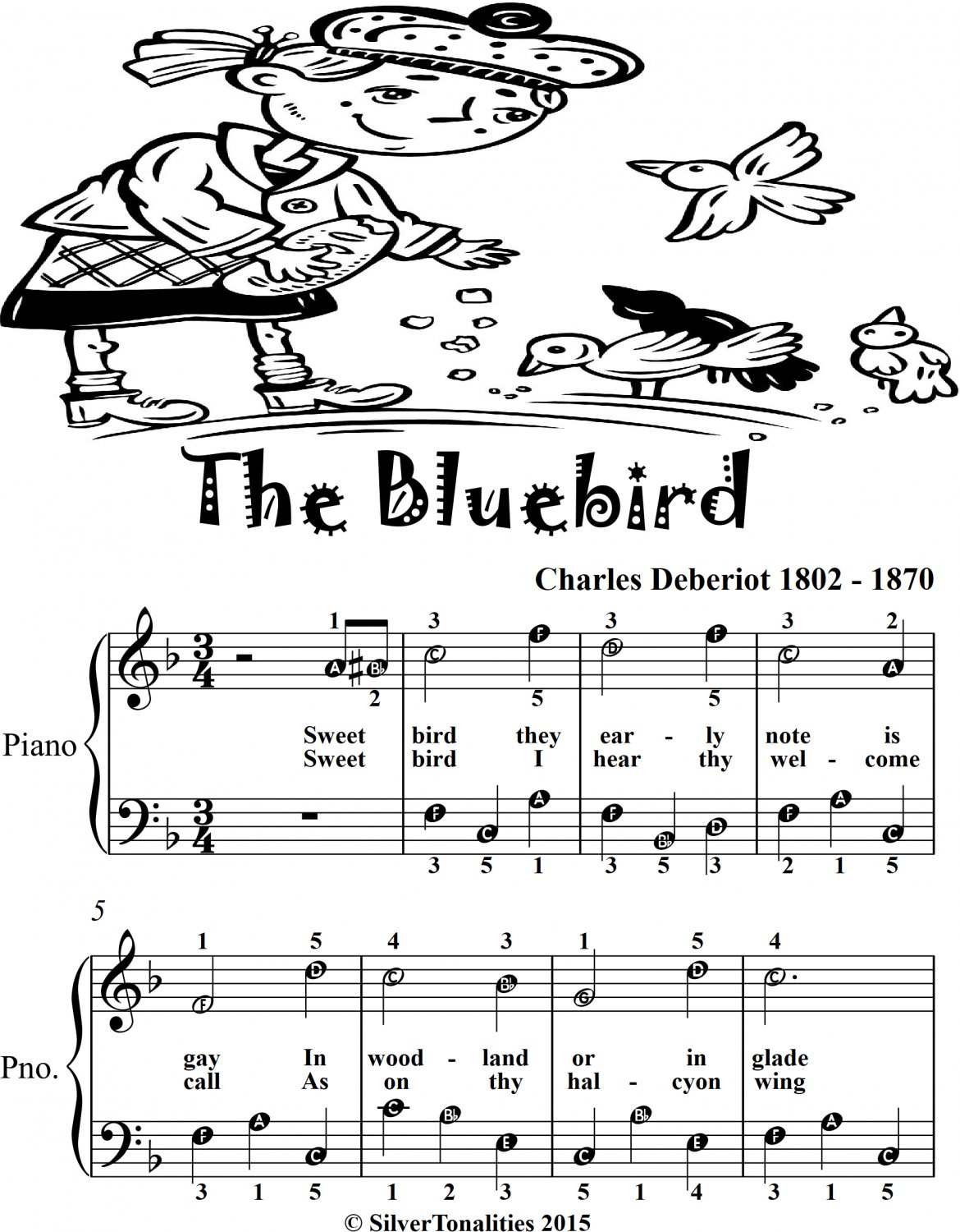 The Bluebird Easiest Piano Sheet Music for Beginner Pianists