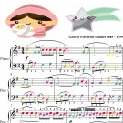 For Unto Us a Child is Born Easy Piano Sheet Music with Colored Notes