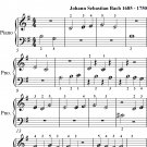 Gavotte French Suite BWV 816 Beginner Piano Sheet Music