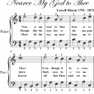 Nearer My God to Thee Easy Piano Sheet Music