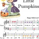 Five Little Pumpkins Easiest Piano Sheet Music with Colored Notes