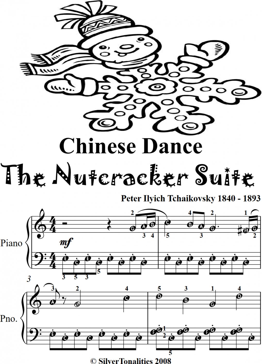 Chinese Dance the Nutcracker Suite Easy Piano Sheet Music 2nd Edition