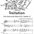 Imitation First Term at the Piano Sz53 Number Easiest Piano Sheet Music