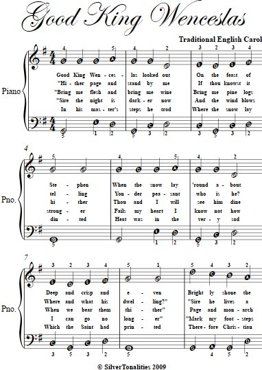 Good King Wenceslas Easiest Piano Sheet Music