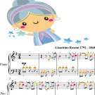 Cinderella Waltz Easy Piano Sheet Music with Colored Notes