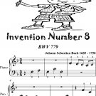 Invention Number 8 Bwv 779 Beginner Piano Sheet Music 2nd Edition