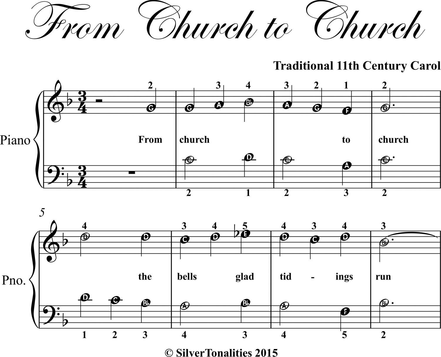 From Church to Church Easy Piano Sheet Music